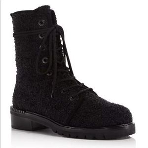 Stuart Weitzman Metermaid Bouclé Combat Boots $598